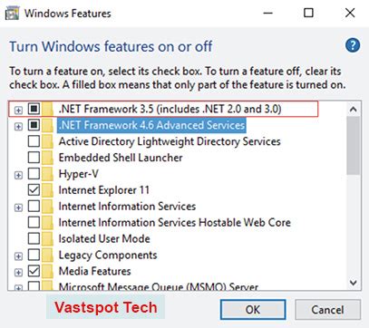 framework 4.5 windows 10.